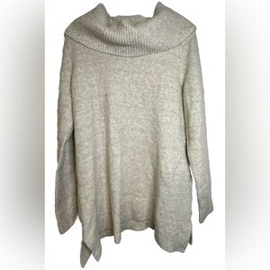 Style & Co. Womens Off White /‎ Silver Striped Turtleneck Soft Pullover Sz M NWT